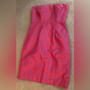 JCrew Paisley Strapless Dress with Pockets